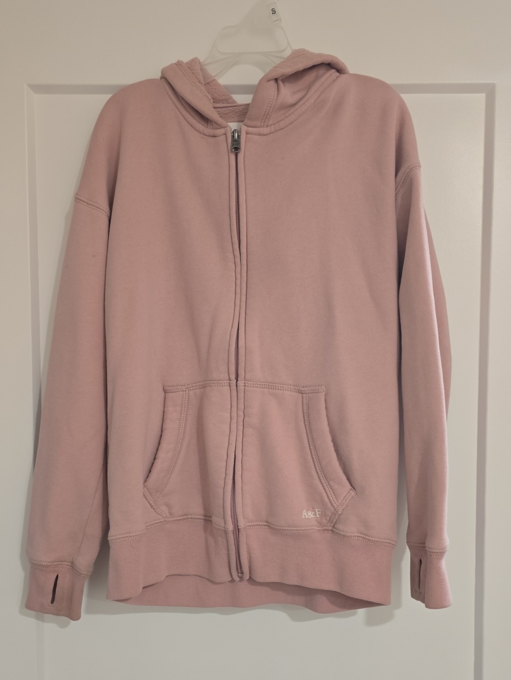 abercrombie kids Dusty Pink Full-Zip Hooded Sweatshirt